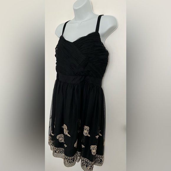 ANTHROPOLOGIE | ANNA SUI DRESS | Color: Black-Gold | Size:12 - Picture 6 of 16